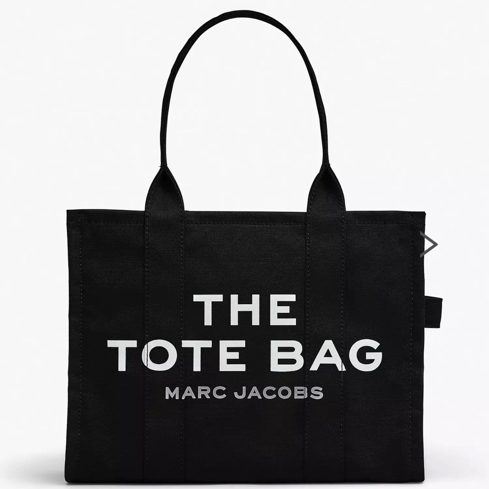 Marc Jacobs Black Tote Bag with White Text